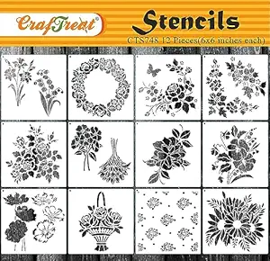 Flower Stencil for Craft & Art - Size: 6