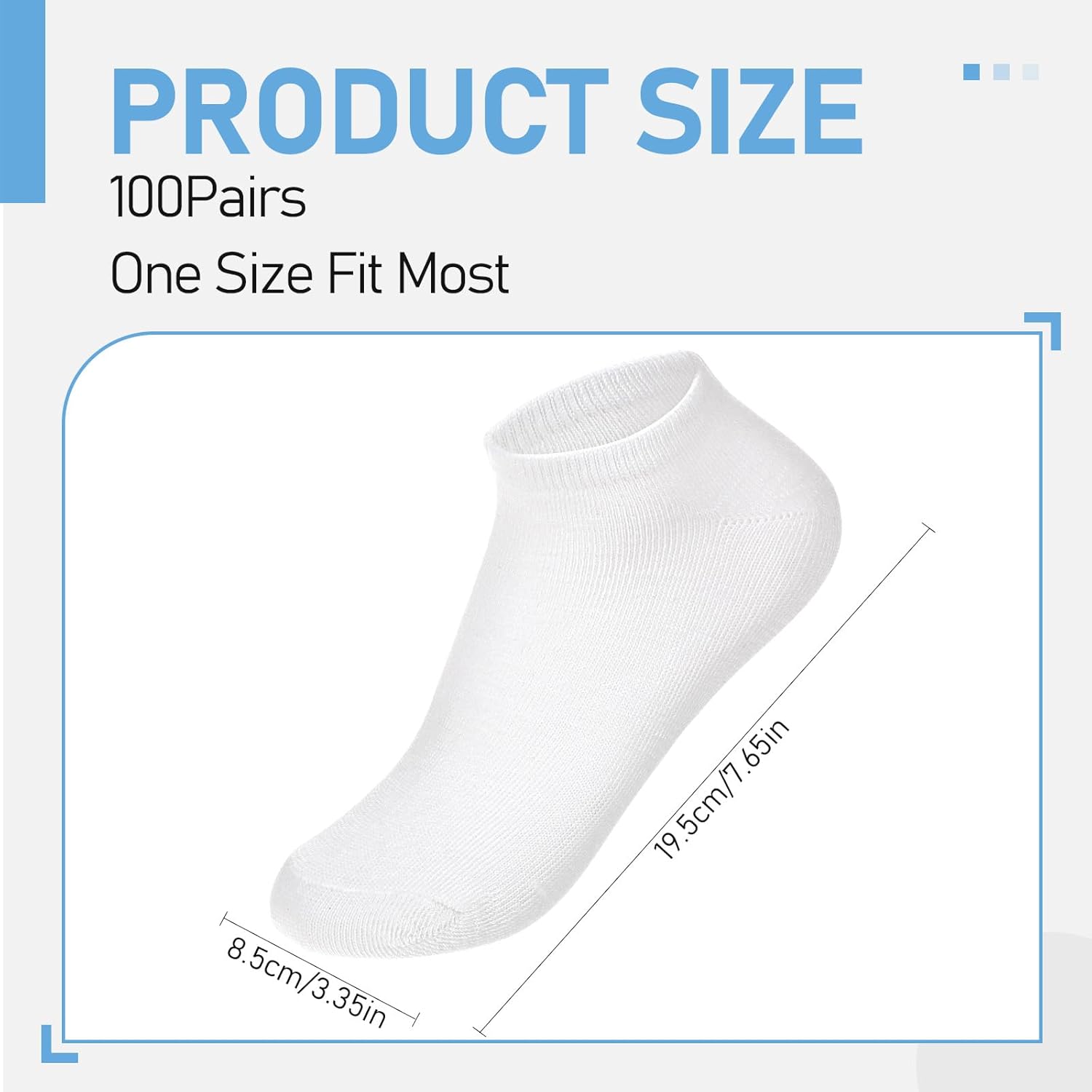 100 Pairs White Low Cut Socks Bulk for Women Men, Thin Breathable Casual Socks for Unisex Homeless Charity Event - Image 4