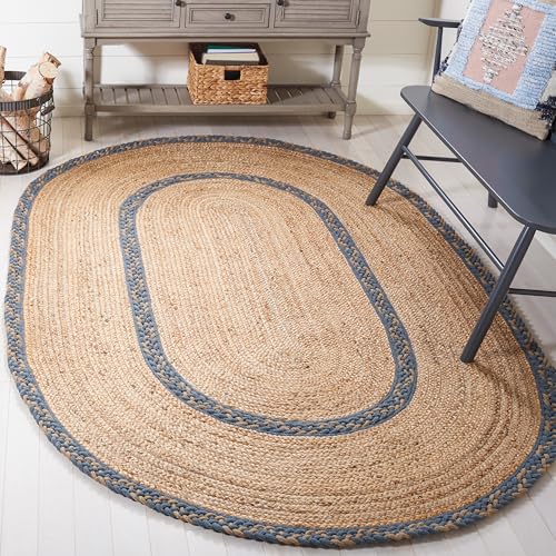 Tapete ovalado SAFAVIEH Natural Fiber 6' x 9' Natural/Grey miniatura 1