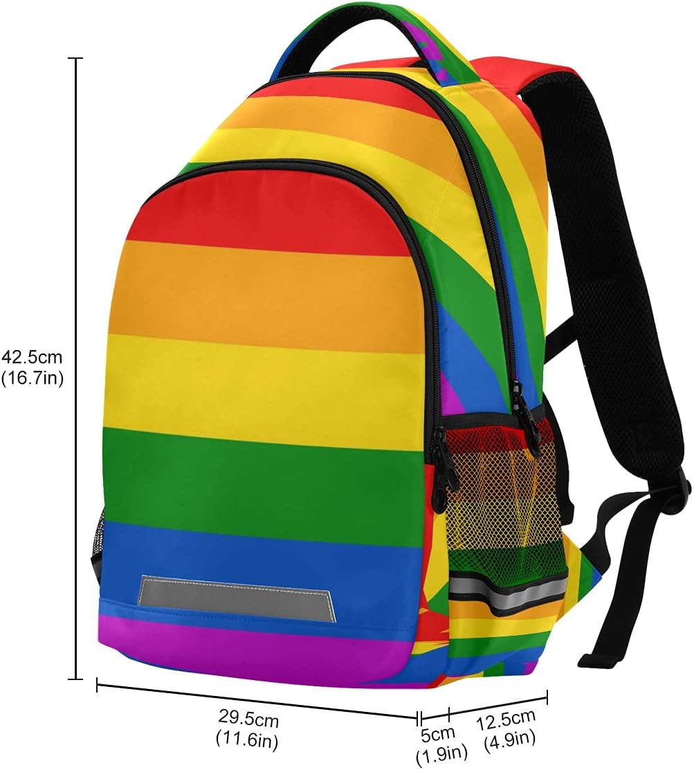 Bolaz Backpack Bookbag Rainbow Flag School Bag Travel Bag for Girls Boys Teen One Size