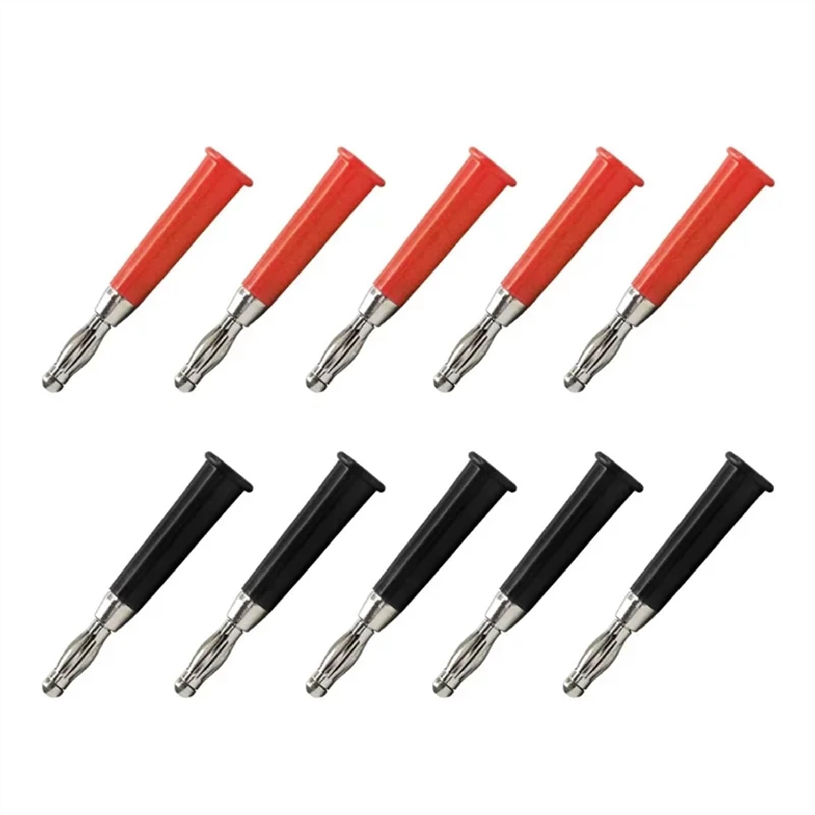 Connecteur de fiche Banane à vis, 40 pièces, 4mm, tête Banane en Plastique nickelé, Couleur argenté, Noir et Rouge (Color : B 20Red 20Black)
