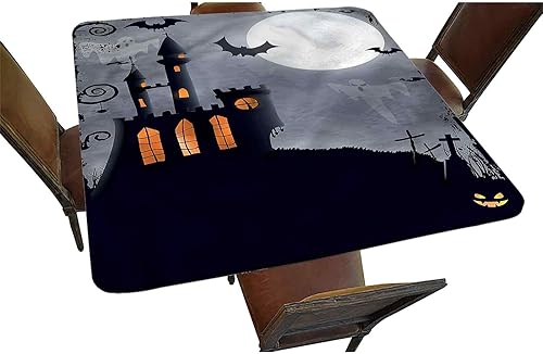 Miniatura 5 de Mantel ajustable cuadrado con bordes elásticos, diseño de paisaje de Jerusalén, poliéster para interiores y exteriores, para mesa de bufé, fiestas,