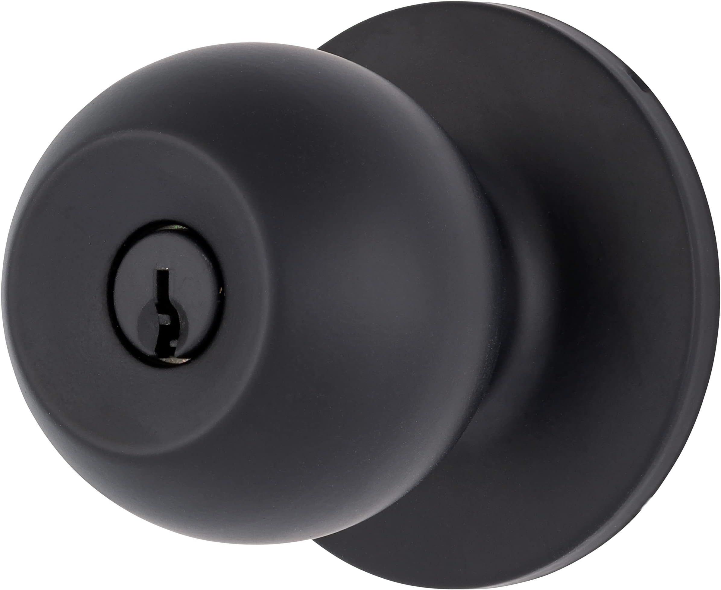 BRINKS – Transitional Keyed Entry Ball Door Knob, Matte Black - Designed for Traditional and Transitional Homes and Blends Seamlessly with Interior Décor