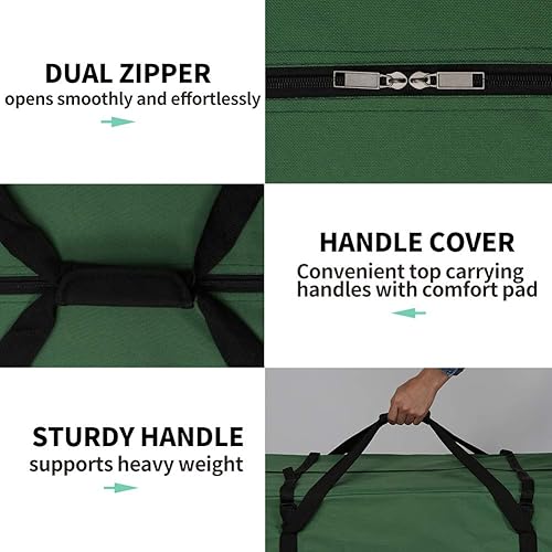 Vista 3 de AerWo Bolsa de almacenamiento para árbol de Navidad de 7.5 pulgadas, caja de almacenamiento extra grande para árboles artificiales de hasta 7.5 Verde