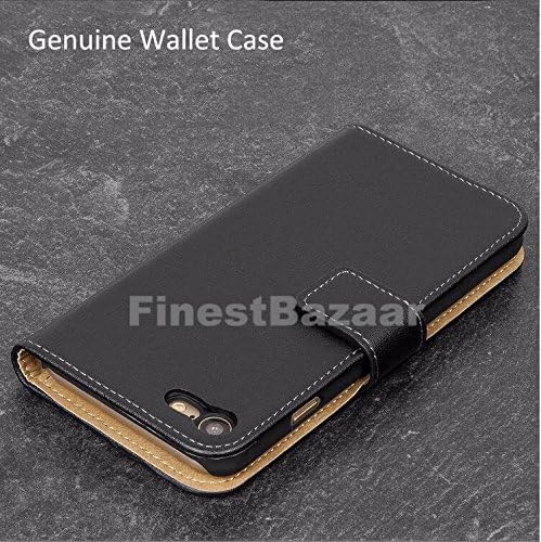 FinestBAZAAR Apple iPhone Leather Case, Leather Wallet Case + [Kickstand] [Card Slots] [Magnetic Closure] Flip Notebook Cover Case for iPhone 5 / 5s / Se Brown