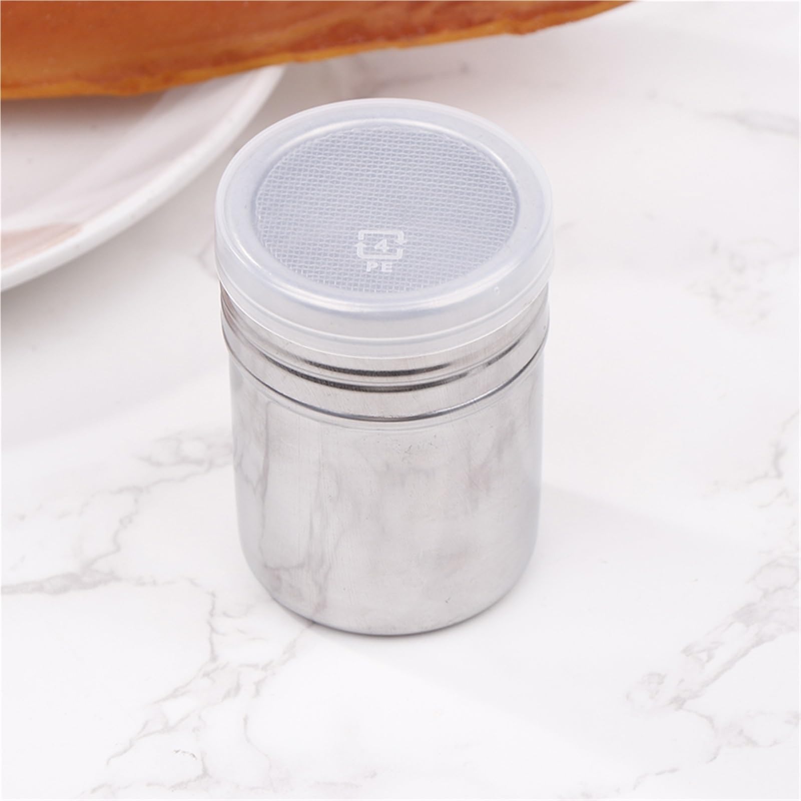 Coctelera de café Acero Inoxidable 4 Piezas para Casa | Filtros de tamiz de azúcar en polvo, harina de chocolate y cacao, con tapa, vajilla for exteriores