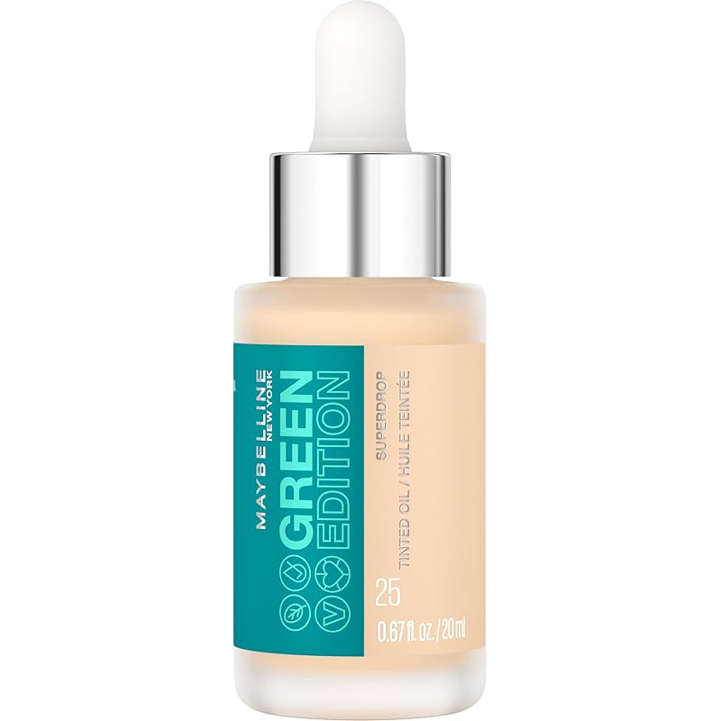 Base de maquiagem líquida com cor MAYBELLINE Green Edition Superdrop, tom 25, 1 unidade
