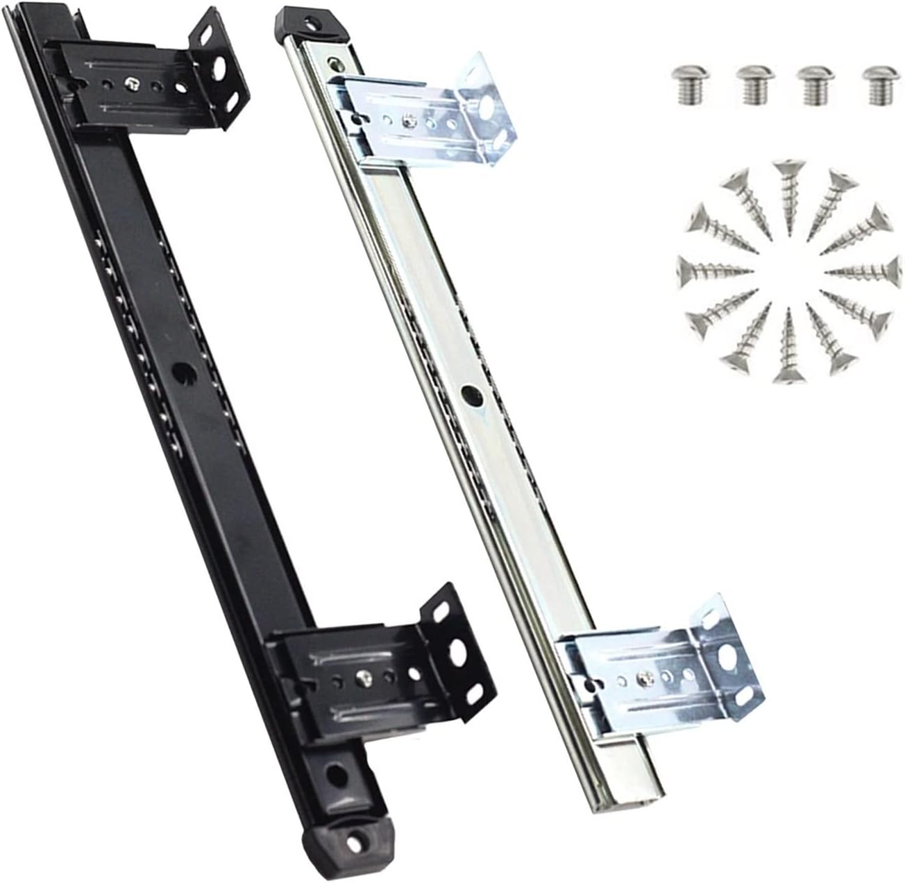 Amazon.co.jp 引き出しスライドレール 黒/銀 メタル スライドレール、キーボードトレイ・デスク下引き出し用、2個、キーボード