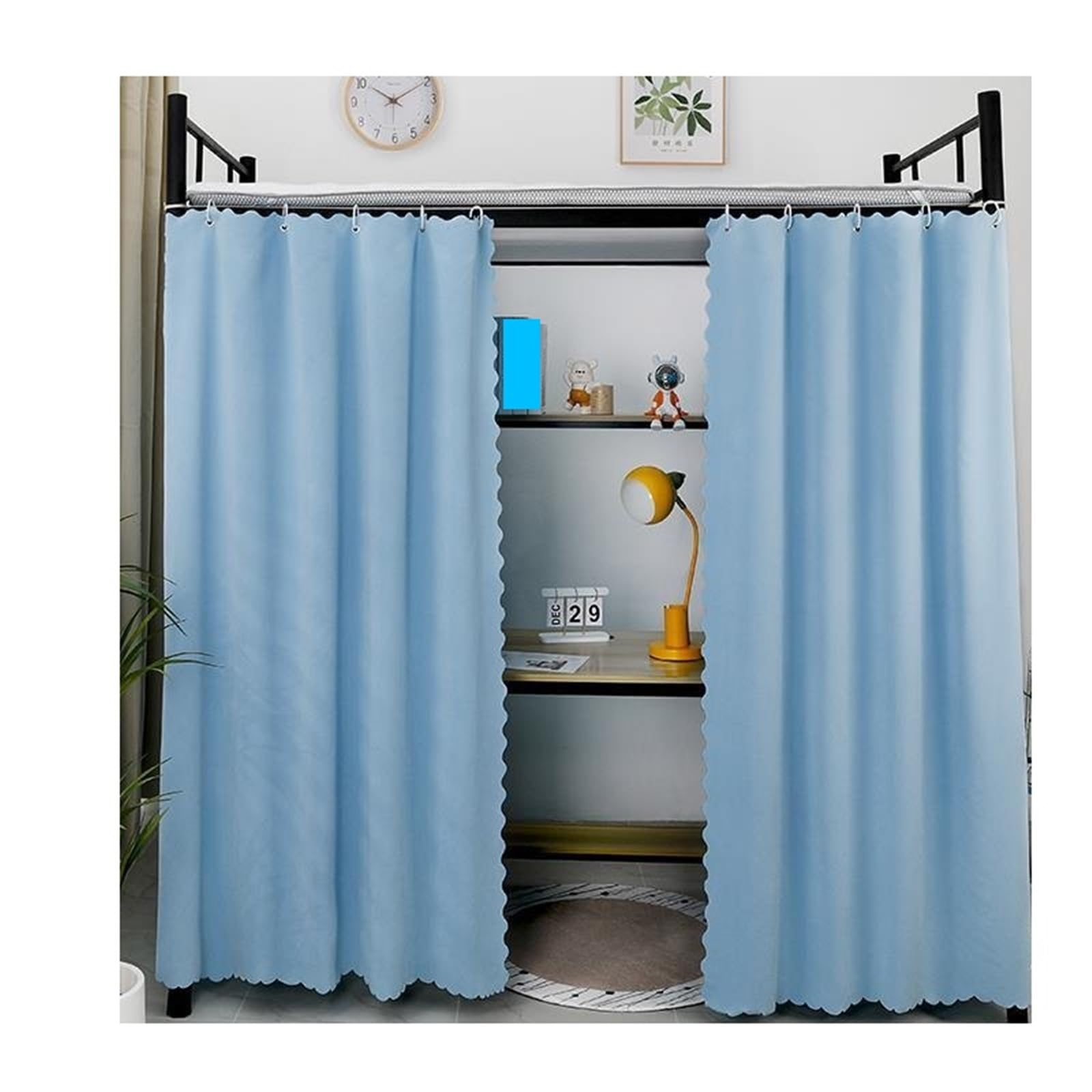 Rideau de lit semi-transparent pour literie d'étudiants et lits superposés de dortoirs