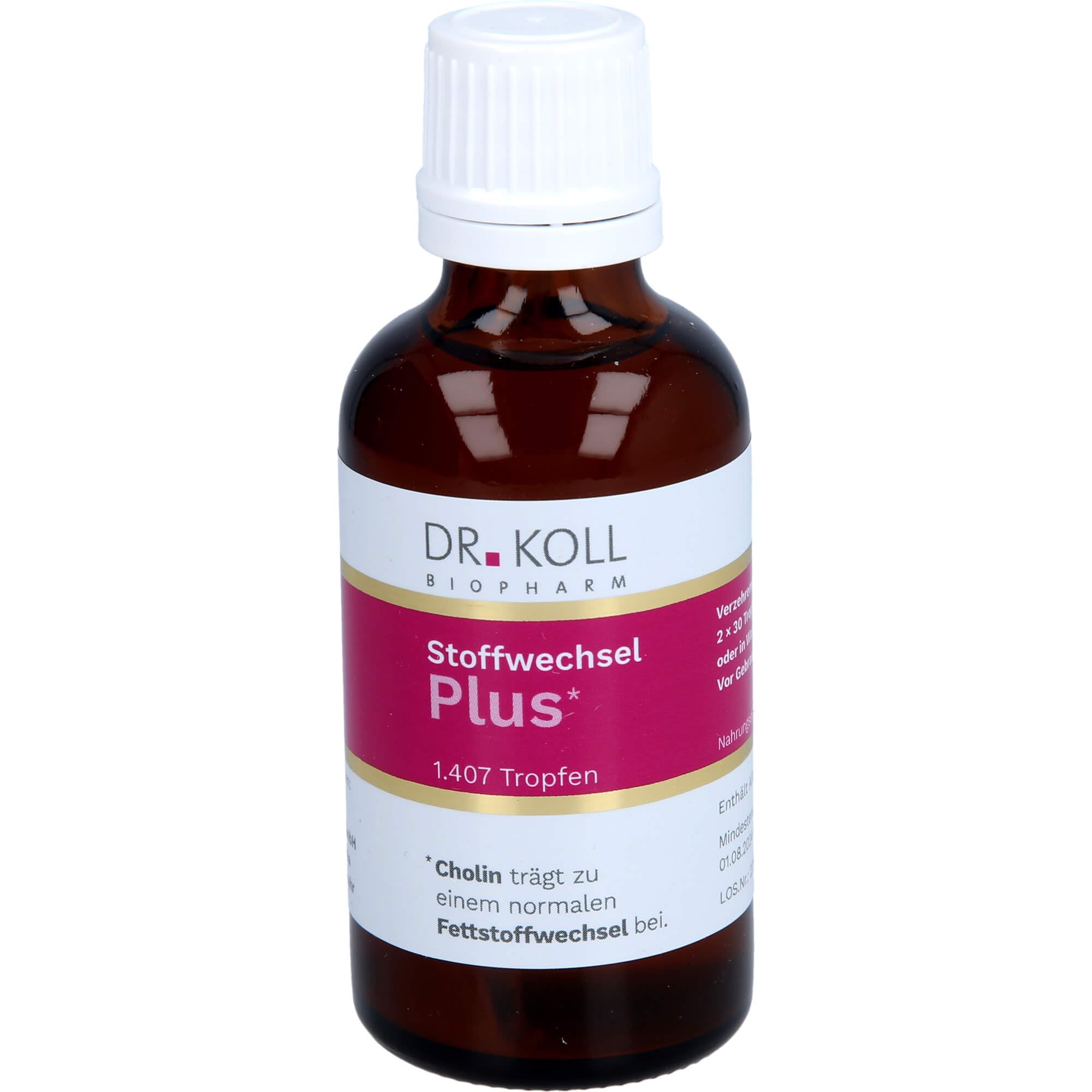 Dr. Koll Stoffwechsel Plus - Nahrungsergänzungsmittel mit Cholin, Glycerolkomplettextrakten und Vitaminen, 50 ml