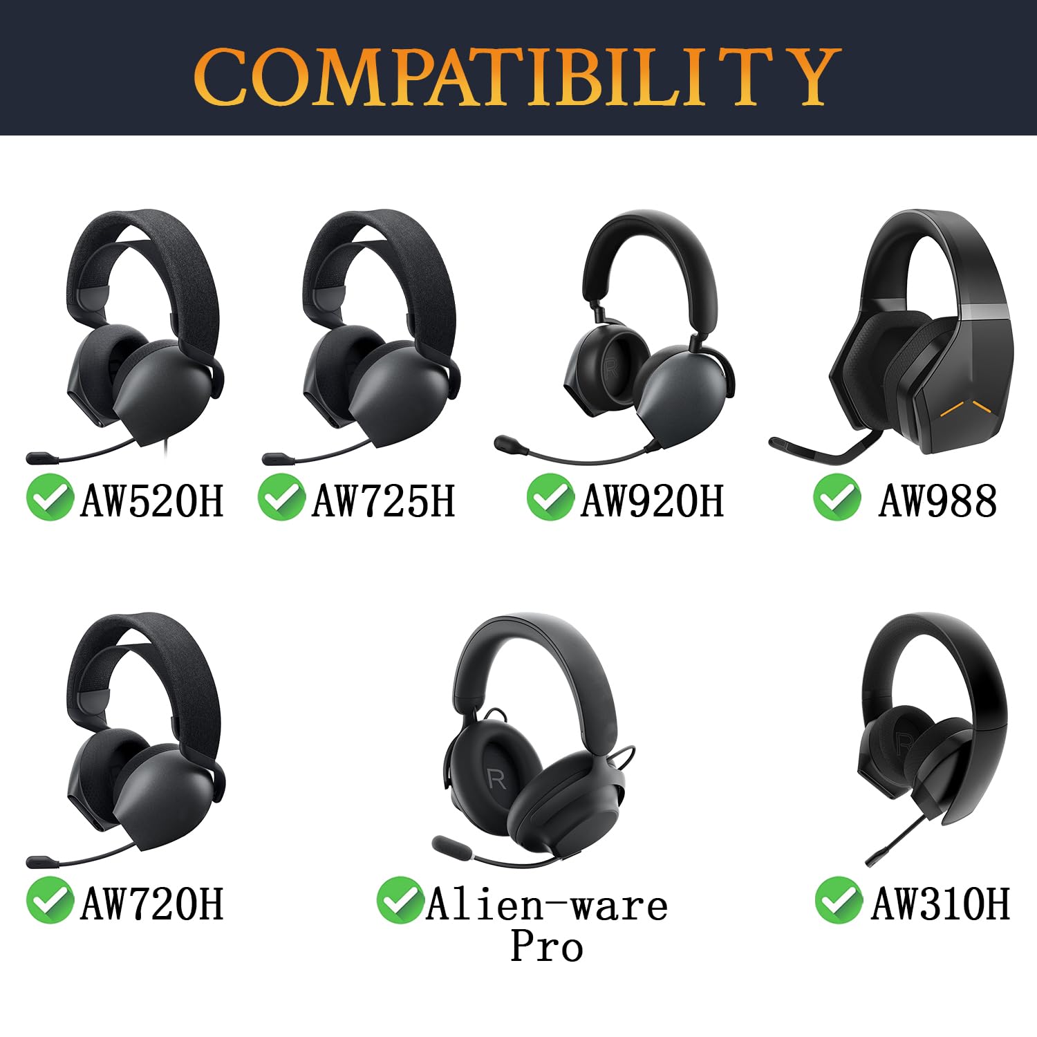 SOULWIT 4Pcs Protective Microphone Foam Cover Pop Filter for Alienware Pro/AW310H/AW510H/AW520H/AW720H/AW725H/AW920H/AW988 Headphones - Image 2