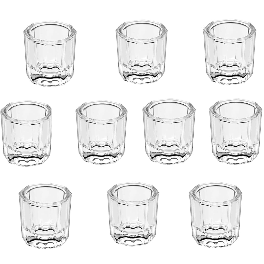 BOLT BEE Dappen Dish Cups for Nail Art, Clear Glass Acrylic Liquid Bowl, Monomer Holder, Pack of 1 (Pack of 10)-image-23