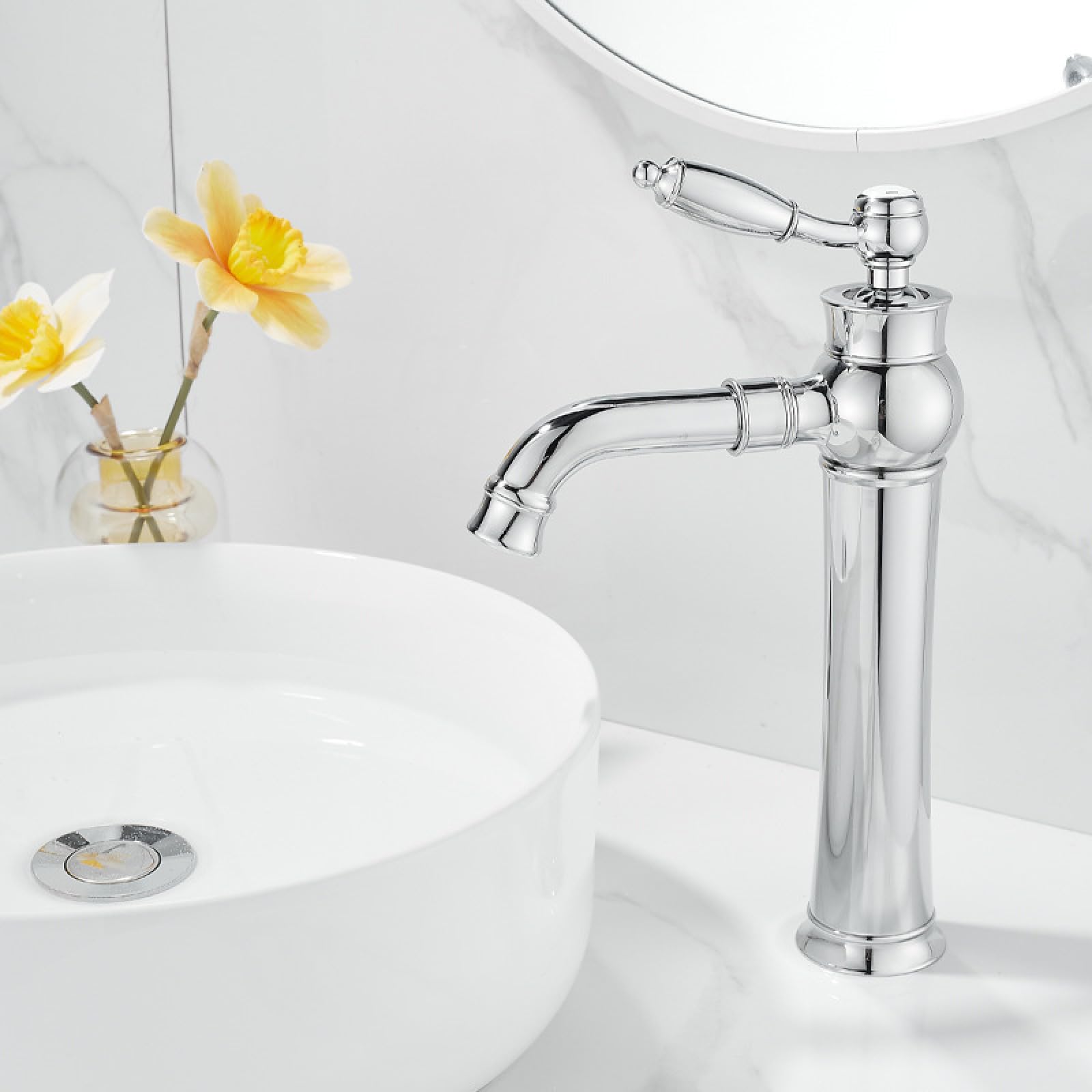 Grifo de cobre para agua fría y caliente, altamente chapado