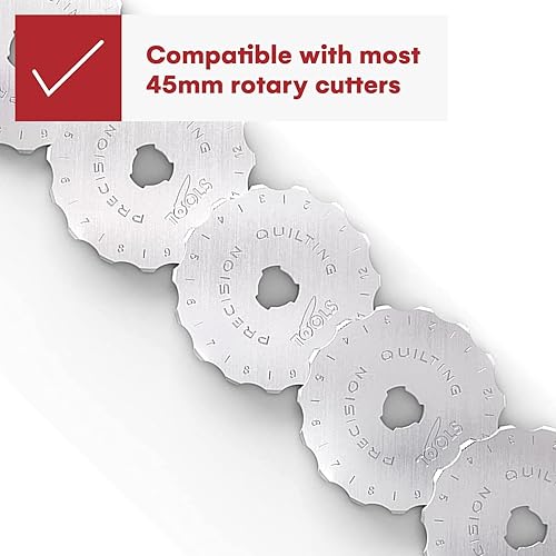 Miniatura 5 de Precision Quilting Tools Cuchillas de salto de 1.77 pulgadas (paquete de 5) compatibles con cortador. Hoja de salto ancha perfecta para proyectos de