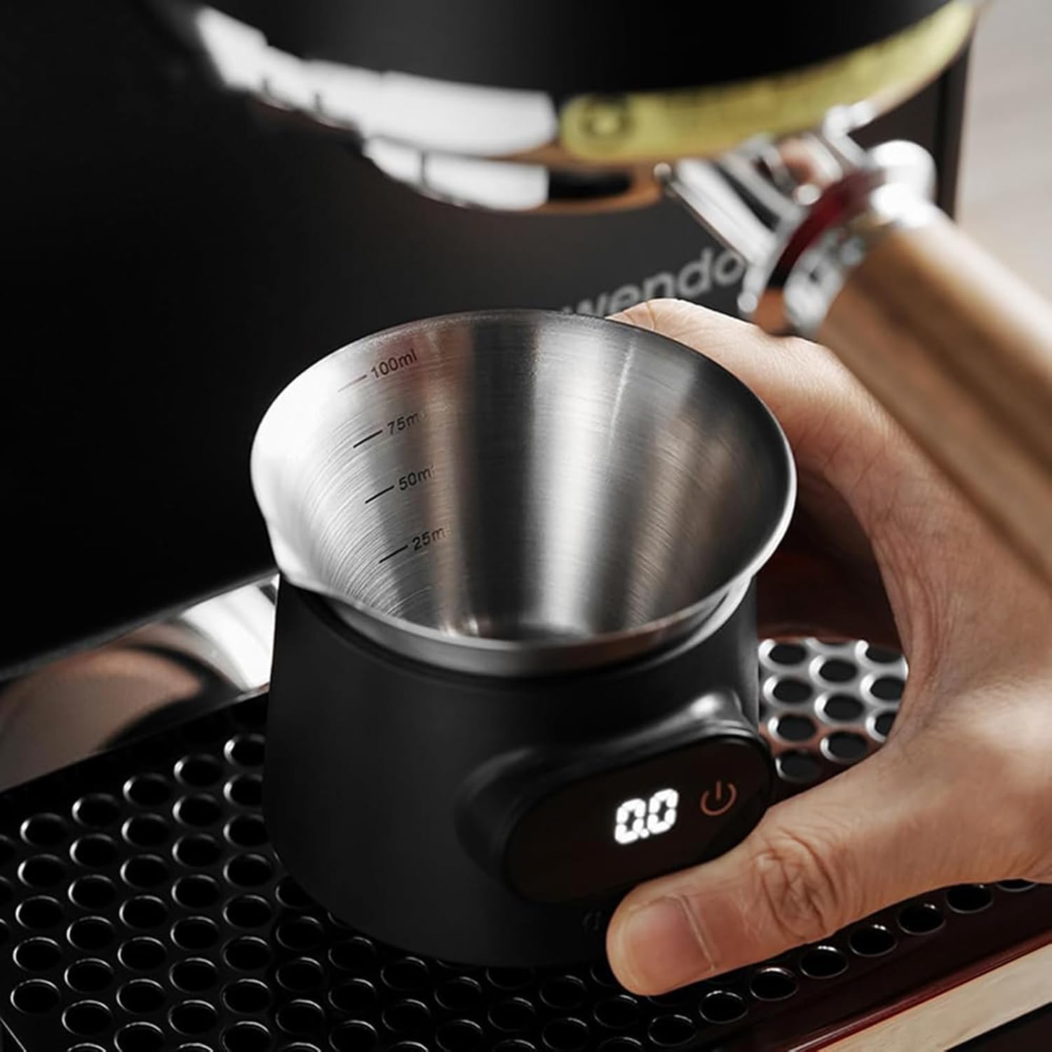 Báscula para café LED con taza de goteo, báscula digital para café, con pantalla táctil LED, rango de medición de 0,2 g a 500 g, precisión de 0,1 g, precisión de modo dual, para dosificar, accesorios
