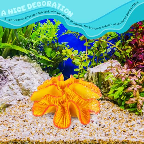 Image of IMIKEYA Artificial Coral Reef Aquarium Decor, Resin Coral Ornament for Fish Tank Decoration Saltwater and Freshwater Aquariums Aquatic Shelter