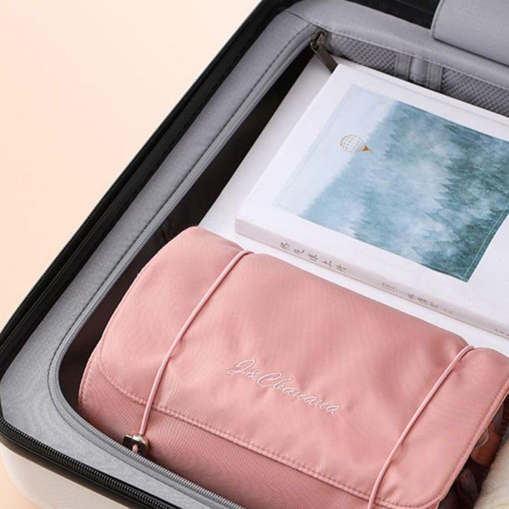 Borsa da Toilette Multifunzione, Organizer da Viaggio Arrotolabile per Cosmetici, Beauty Case, Pochette da Toilette da Appendere, Astuccio per Il Trucco