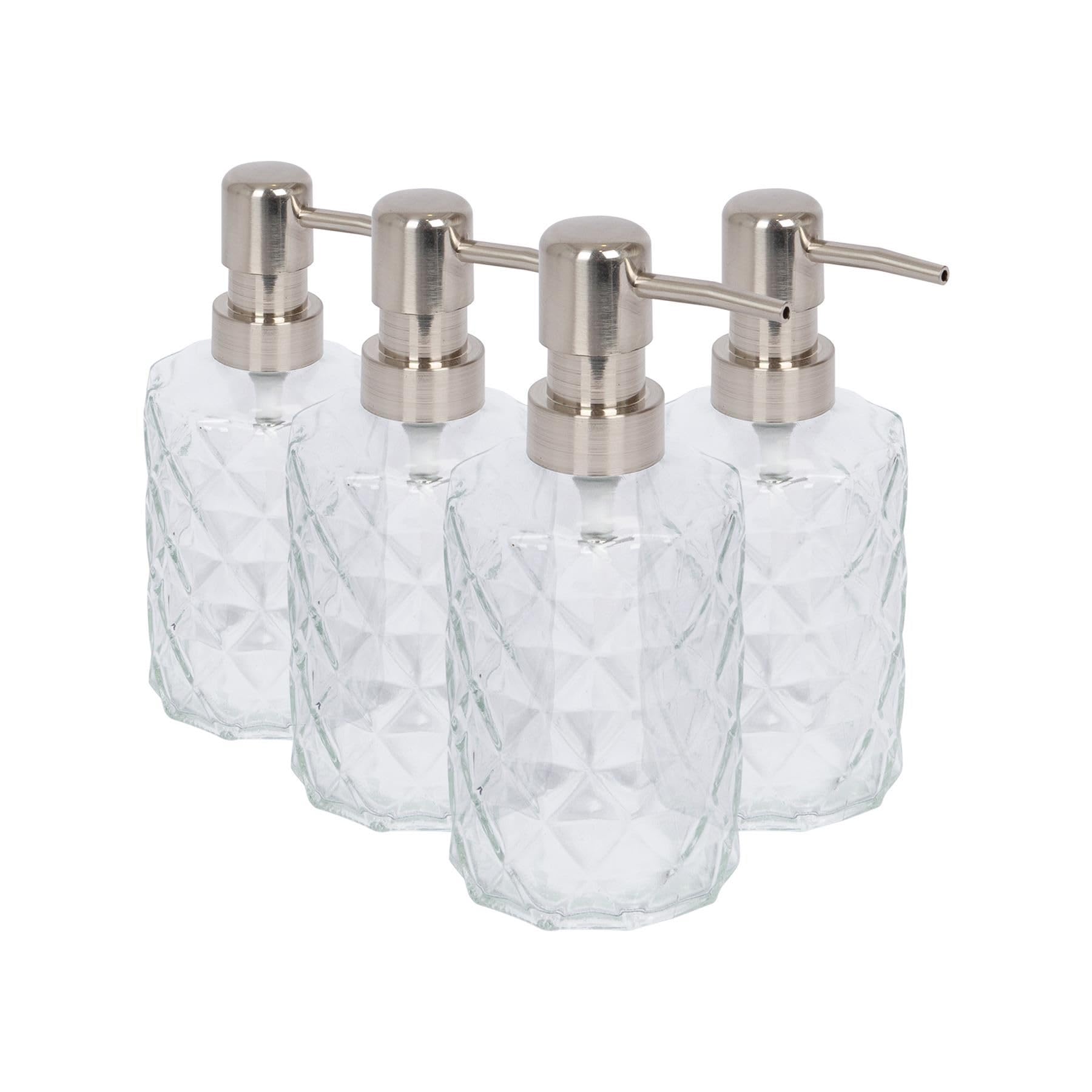 Harbour Housewares Glass Soap Dispenser - 330ml - Clear - Pack of 4