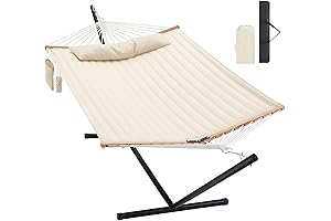 Sturdy Hammock with Stand, Portable Outdoor Patio Hammock with Steel Stand, Ideal...