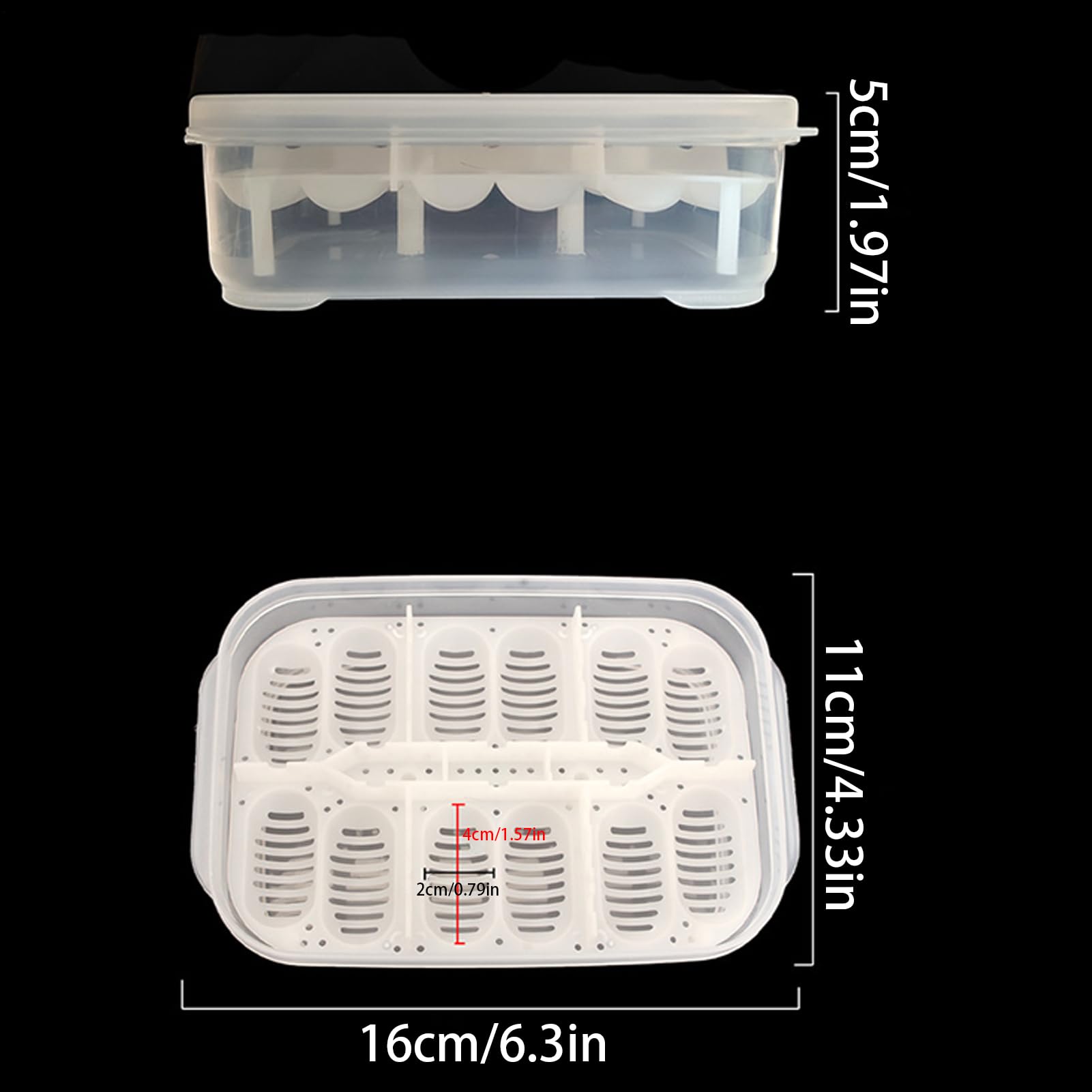 Inkubator für Schildkröten, Inkubationsbox für Reptilien mit mehreren Fächern, transparente Brutschale für Geckos, Eidechsen, Schlangen und mehr