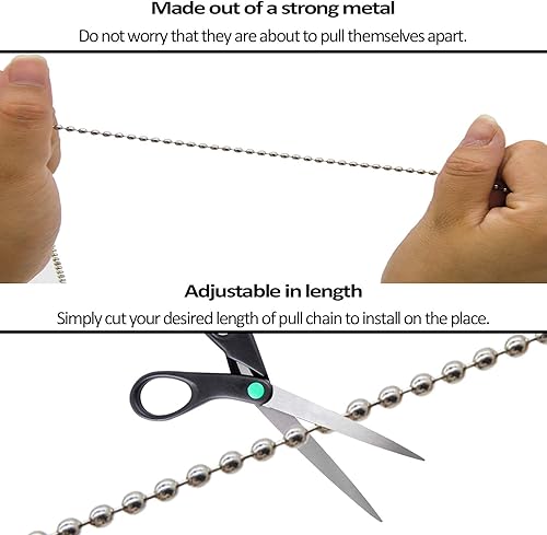 Miniatura 3 de Iceyyyy El juego de cremallera de ventilador de techo plateado + bronce incluye extensión adicional de cremallera de ventilador de bola de cobre de