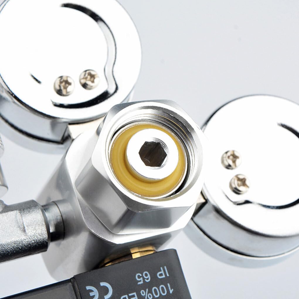 2 Ensemble de Régulateur de CO2 pour Aquarium - Sûr et Stable pour Aquarium Électrovanne ABS fiable Régulateur de CO2 Générateur de CO2, 21.8 Norme UE Bouchon à Trou Rond 2Ensemble