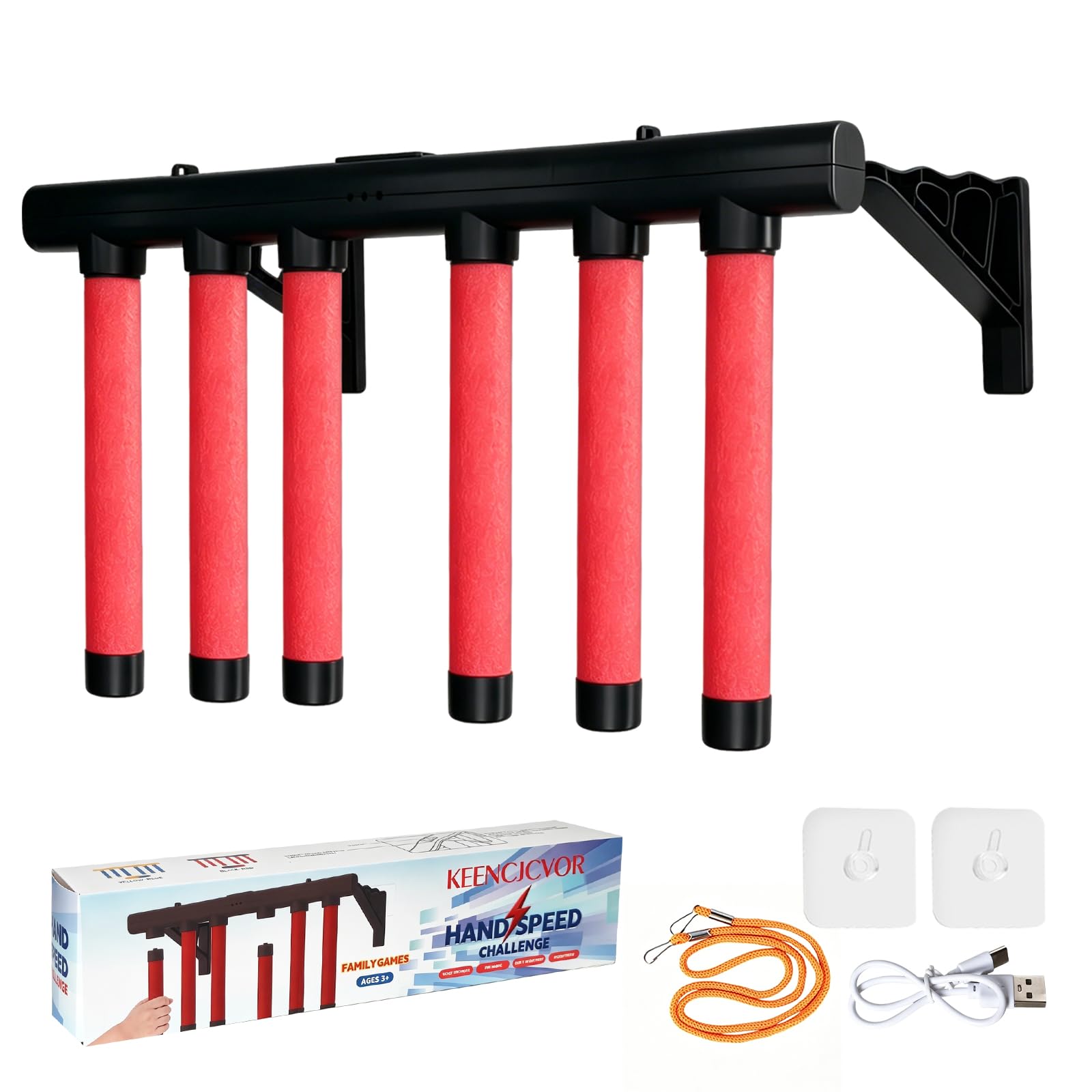 Photo 1 of KeenCJCVor Reflex Drop Sticks Game - 3-Speed Adjustable Catching Toy (Red)