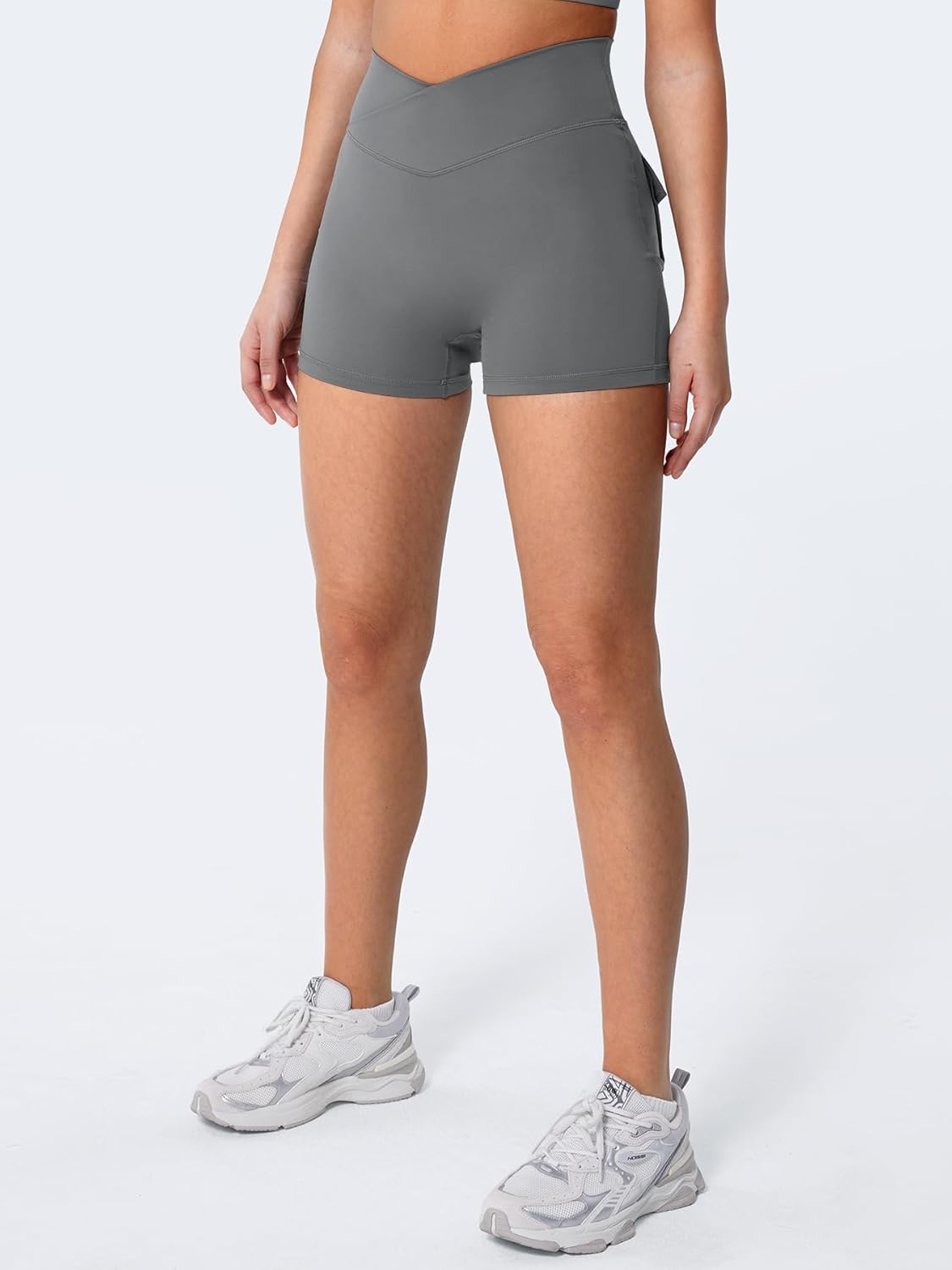 YEOREO CoreFlex Scrunch Workout Shorts with Pockets Charm Gym Biker Shorts for Women High Waisted Booty Yoga - Image 5