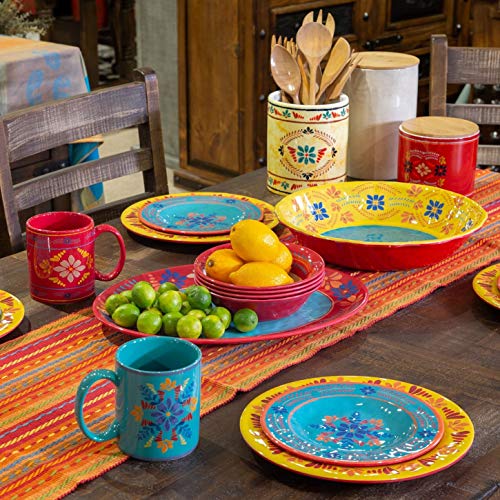 Image of Paseo Road Bonita Talavera 14 Piece Melamine Dinnerware Set