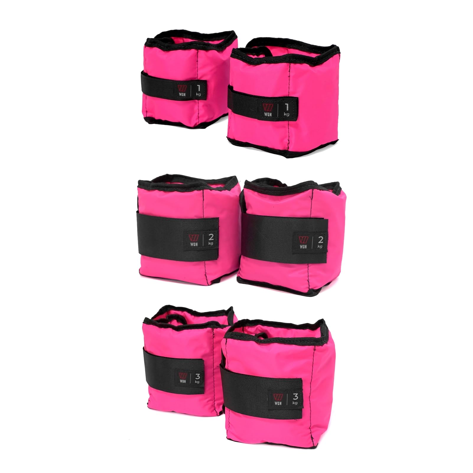 Kit Caneleiras de Peso Básicas 1kg + 2kg + 3kg Rosa