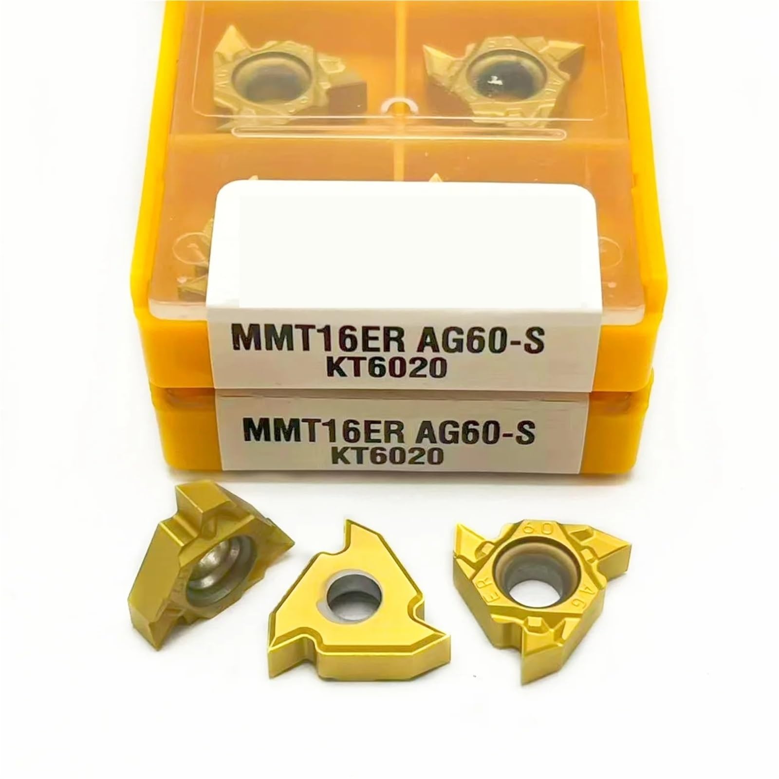 Inserto De Carburo 10 Piezas Para Herramientas Torno Rosca Universal CNC(MMT16ERAG60-S KT6020)