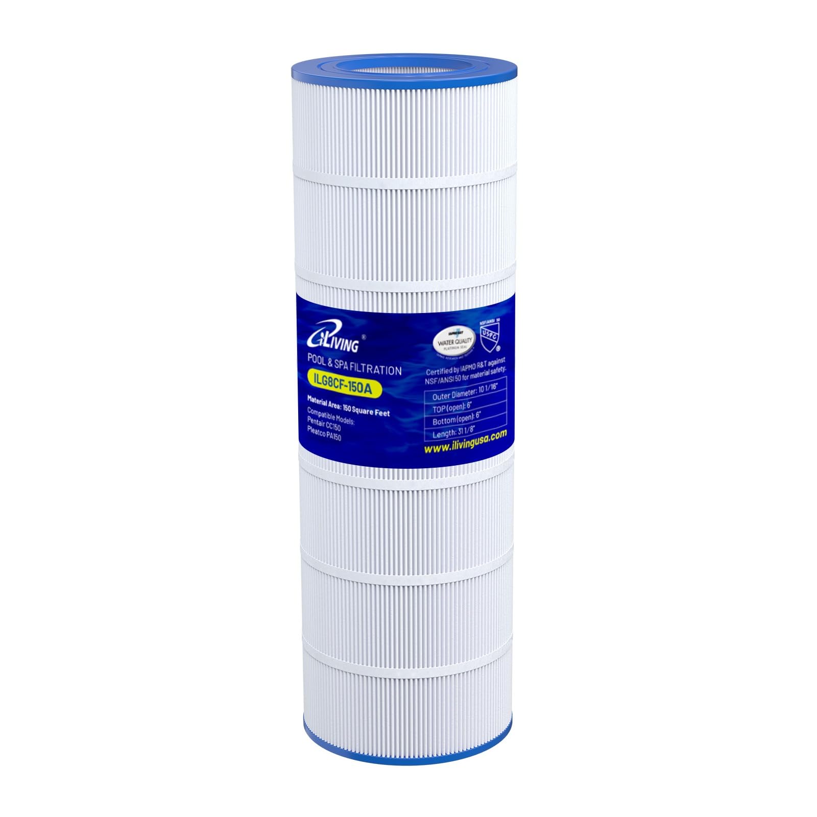 Filtre piscine iLiving ILG8CF150A cartouche de rechange pour Pentair CC150 PAP150