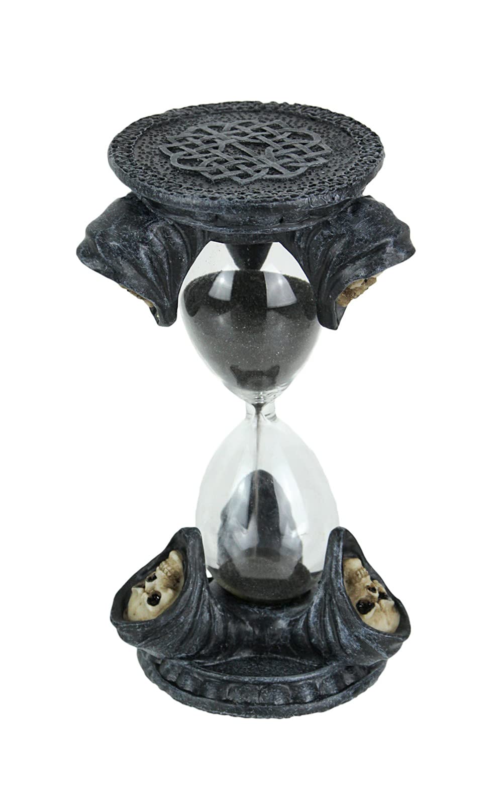 Gothic Grim Reaper Charcoal Stone Finish Hourglass Sand Timer
