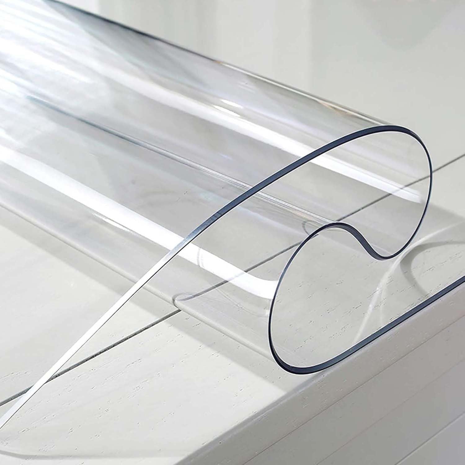 Ffsaacol Clear Rectangle Plastic Table Cover Vinyl Tablecloth, Transparent Table Cover Protector Waterproof Stain Resistant, Non-Slip, for Kitchen Dining Room 1mm,30x30cm/12x12in