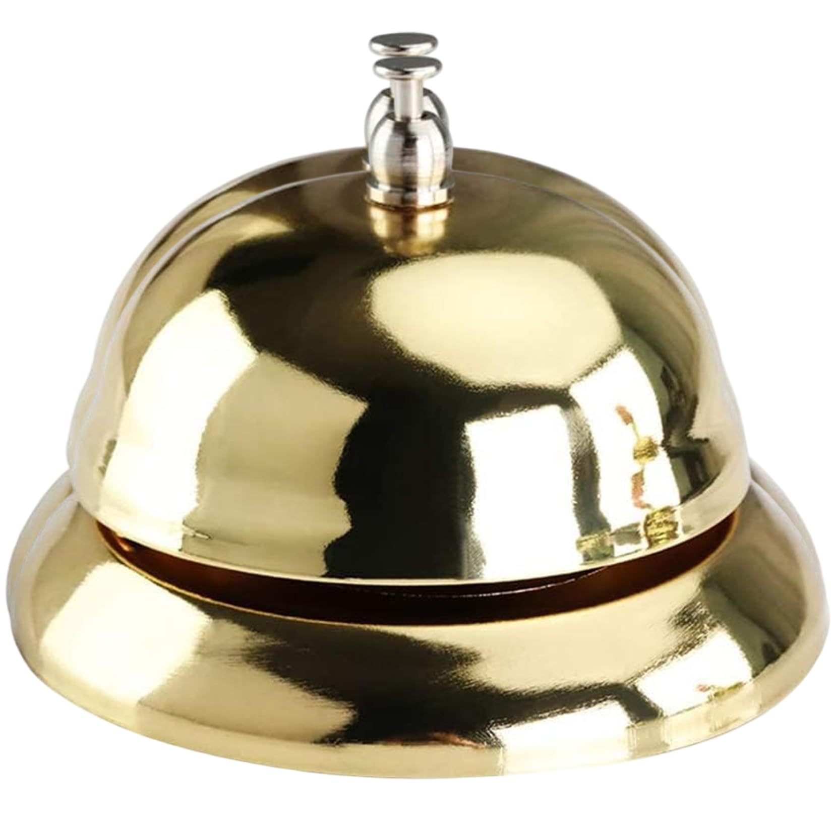 Call Bell, Desk Bell, 3.4 Inch Metal Call with Clear Ringing Sound Mechanical Service Bells for Hotel, Restaurant, Office, and Home Use, Gold