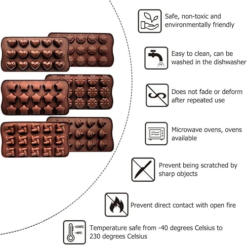 Miniatura 10 de 6 moldes de silicona para chocolate, formas de animales de CNYMANY de material de amor, molde de gelatina, antiadherente, moldes de cocina, bandejas