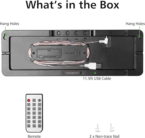 Miniatura 6 de Zgrmbo Reloj de pared digital grande de 16 pulgadas con control remoto, pantalla grande LED reloj de pared para sala de