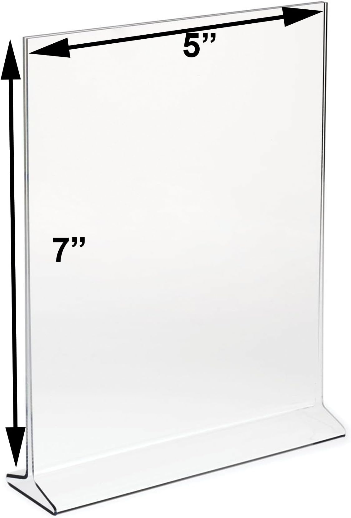 (Pack of 6) Bold Brands 5"X7" Acrylic Sign Holder, Plastic Portrait Frame Display for Menus, Pictures, Ads , Promos