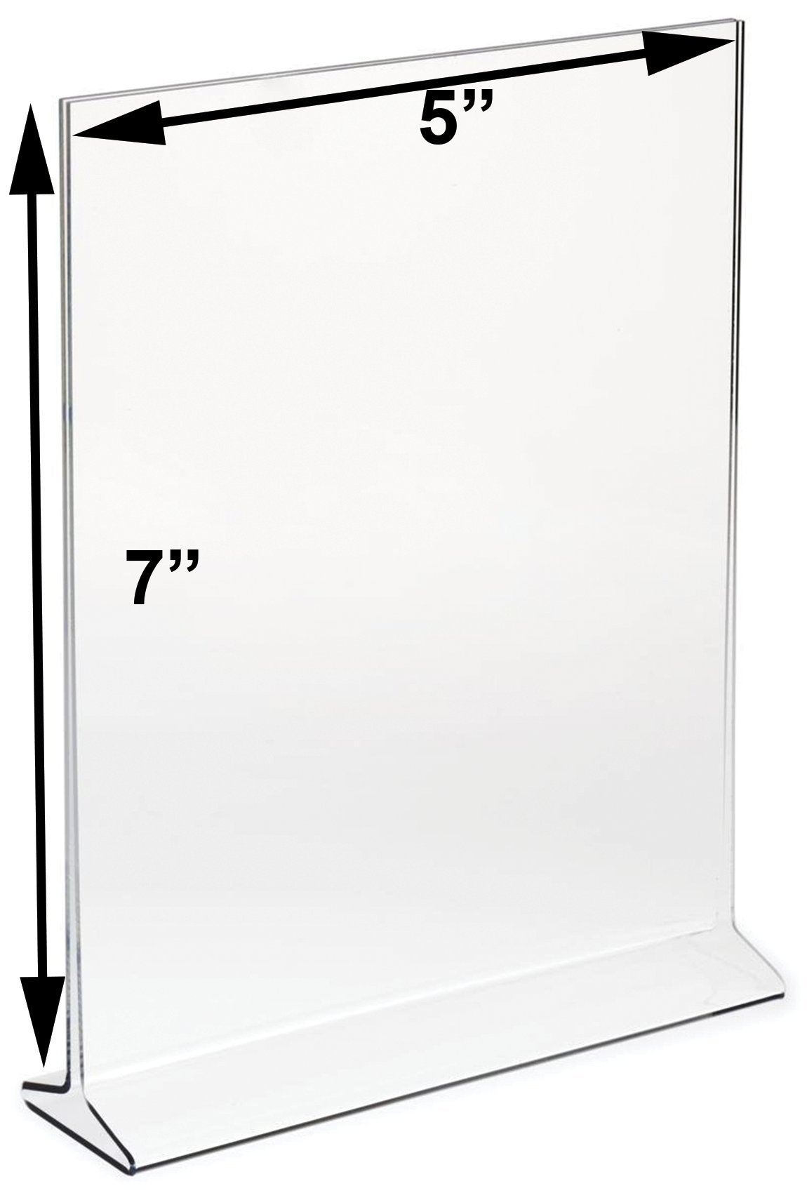 (Pack of 6) Bold Brands 5"X7" Acrylic Sign Holder, Plastic Portrait Frame Display for Menus, Pictures, Ads , Promos