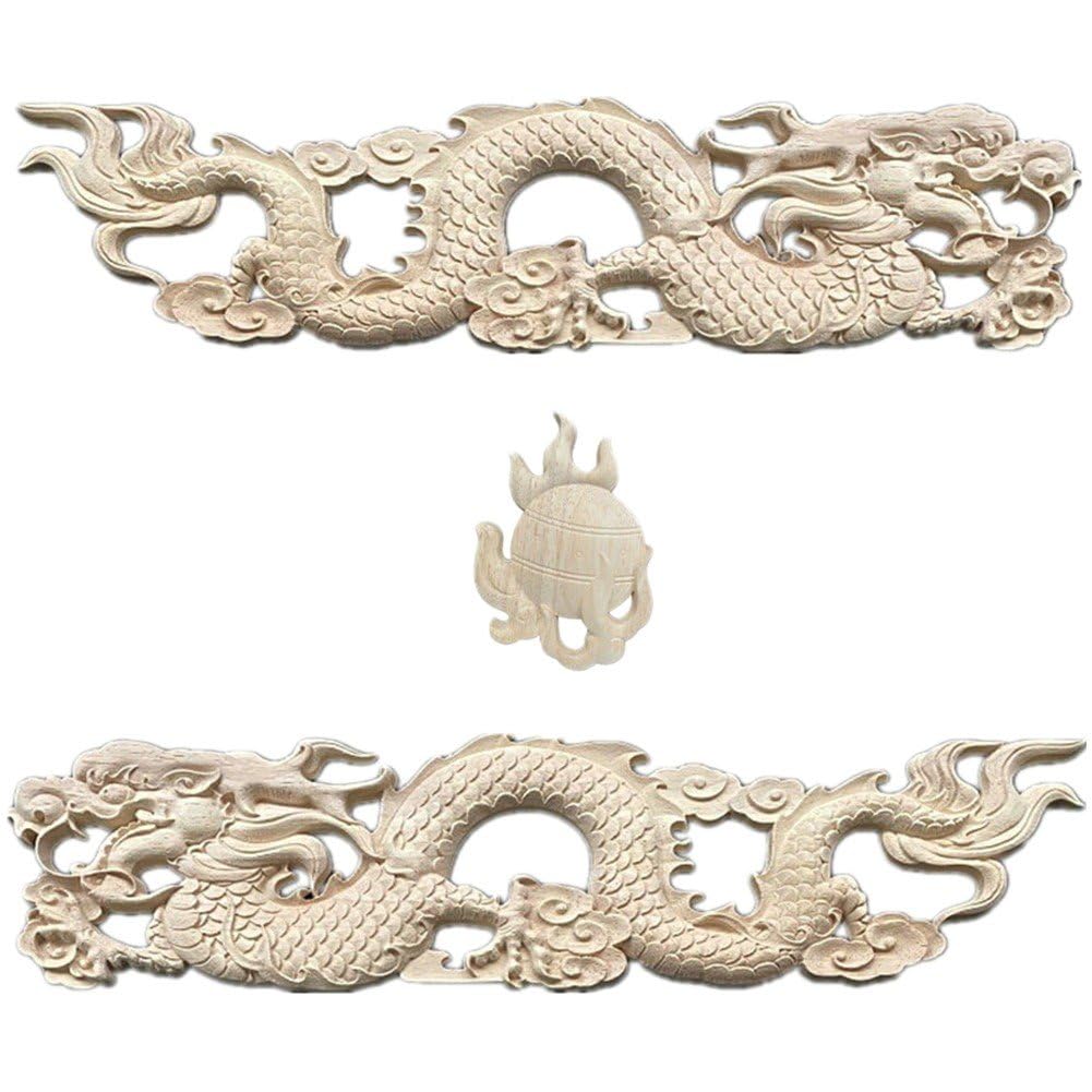Apliques muebles sin pintar de madera tallada pack de 3 piezas ornamentales para renovar casa