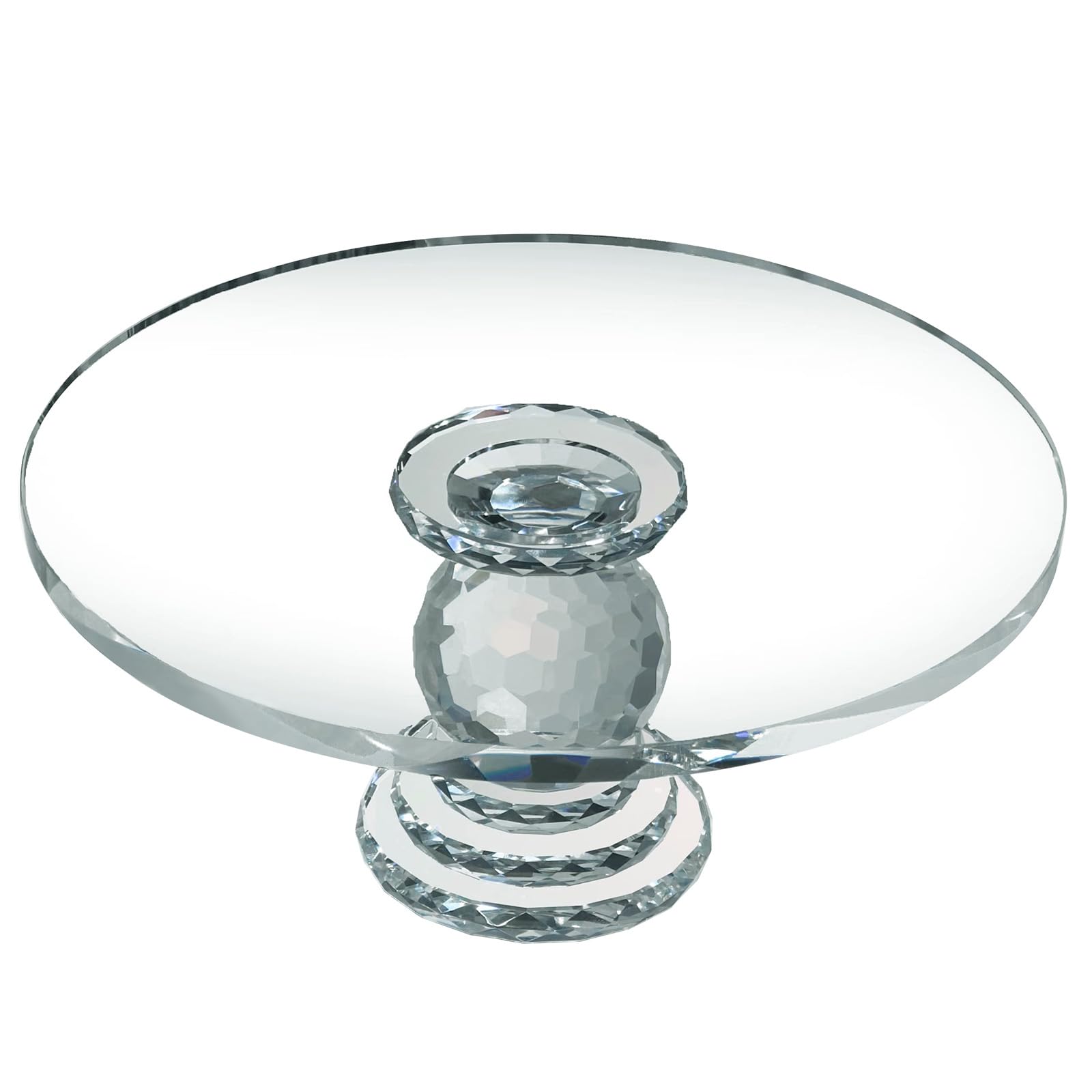 Crystal Glass Cake Stand, Uten 10.6'' Cake Display Stand, Crystal Glass Fruit Plate, Clear Crystal Cake Stand, Display Desserts Holder for Wedding Cakes Serving Platters