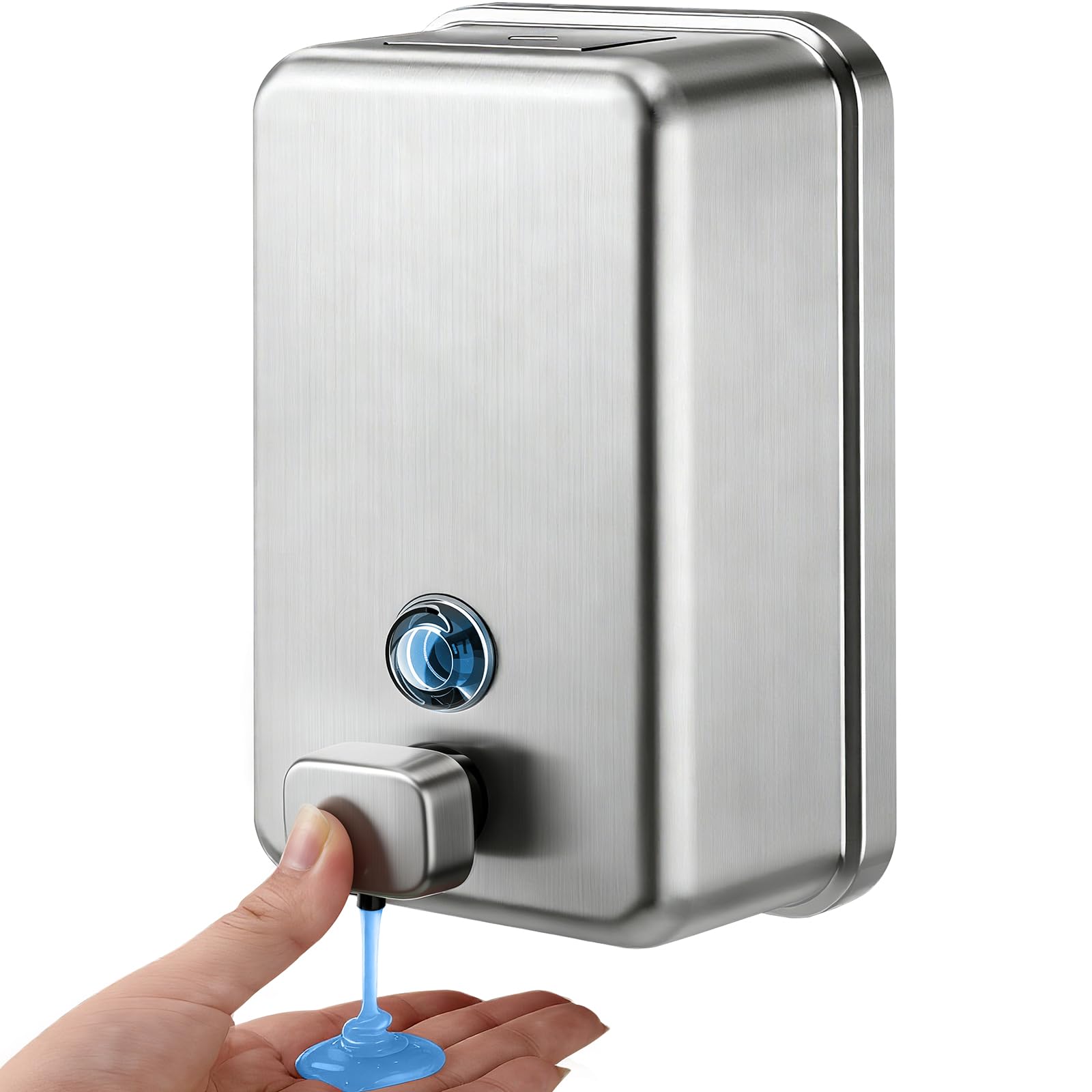 Gorlary Commercial Soap Dispenser Wall Mount, 37 fl oz, Silver