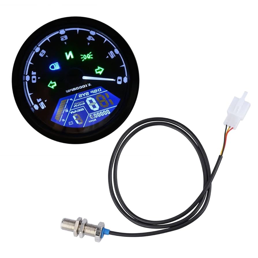 デジタルサイクルメーター ブラック 多機能 デジタルタコメーター アワーメーター ブラック 防滴