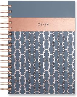 Matilda Myres 2023-2024 Diary - Academic Year A5 Daily Diary - Rose Gold Wiro Binding - Mid Year Diary - July '23 to July '24 - Grey