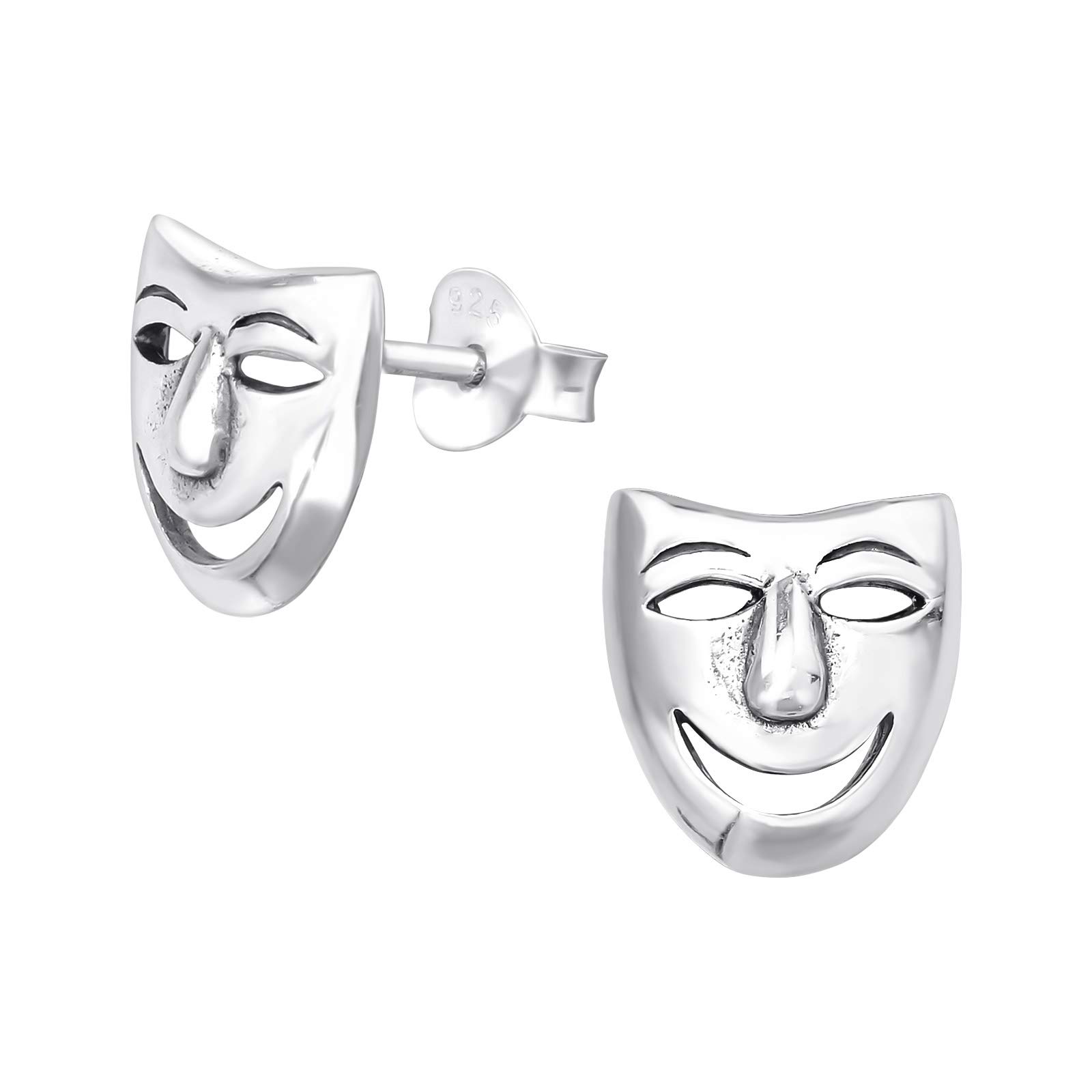 The Rose & Silver Company Women 925 Sterling Silver Mask Stud Earrings
