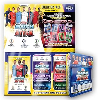 Topps Match Attax 22/23 - UEFA Champions League Football Cards | Collector Pack - Blue Burst (38 Cards, Including 2 Gold Limited Edtions + 12 card packet)
