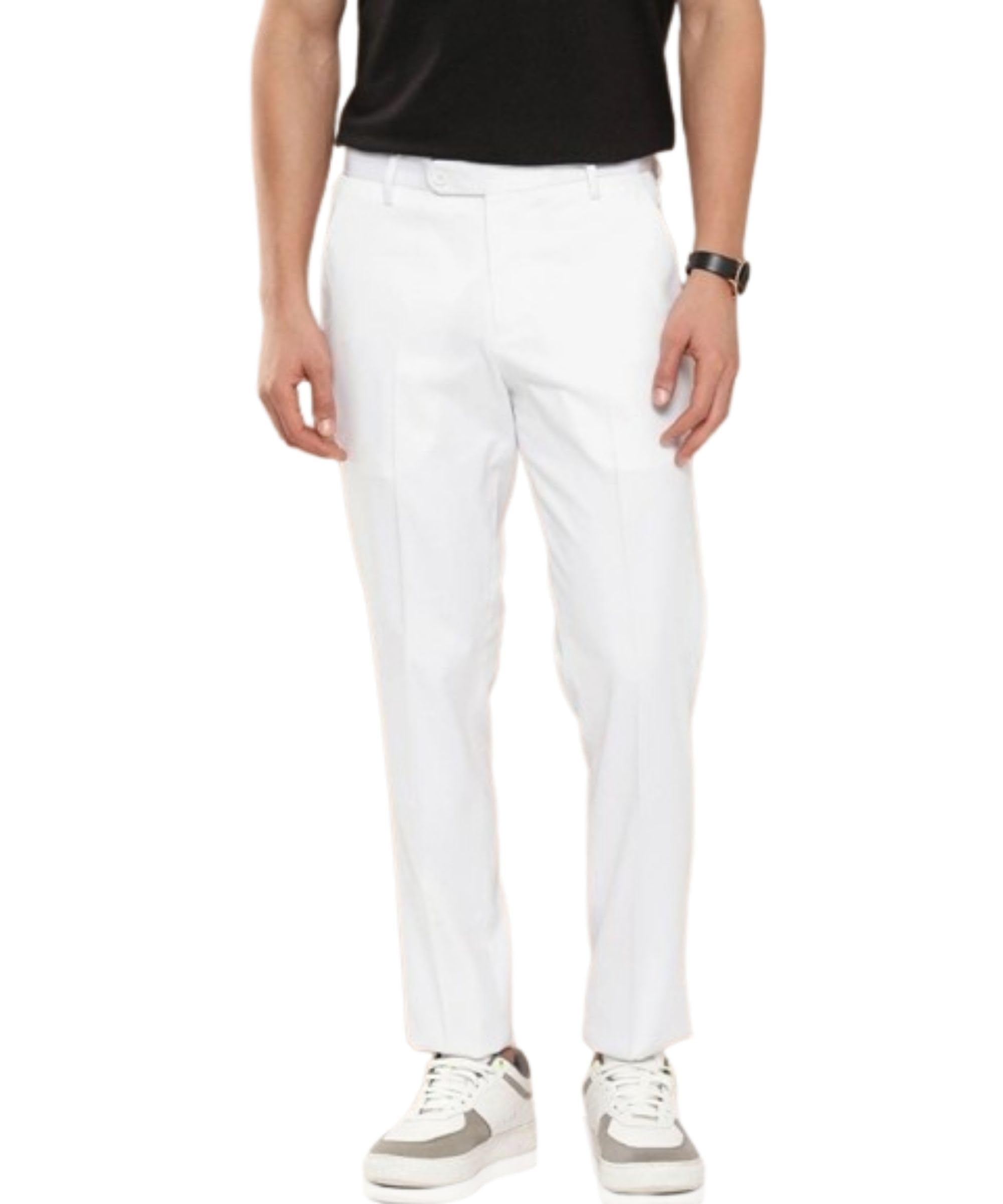 maleno Slim Fit Ankle Length Cotton Lycra Blend Formal Trouser for Men | Stretchable Ankle Length Formal Pant for Men-picture-31