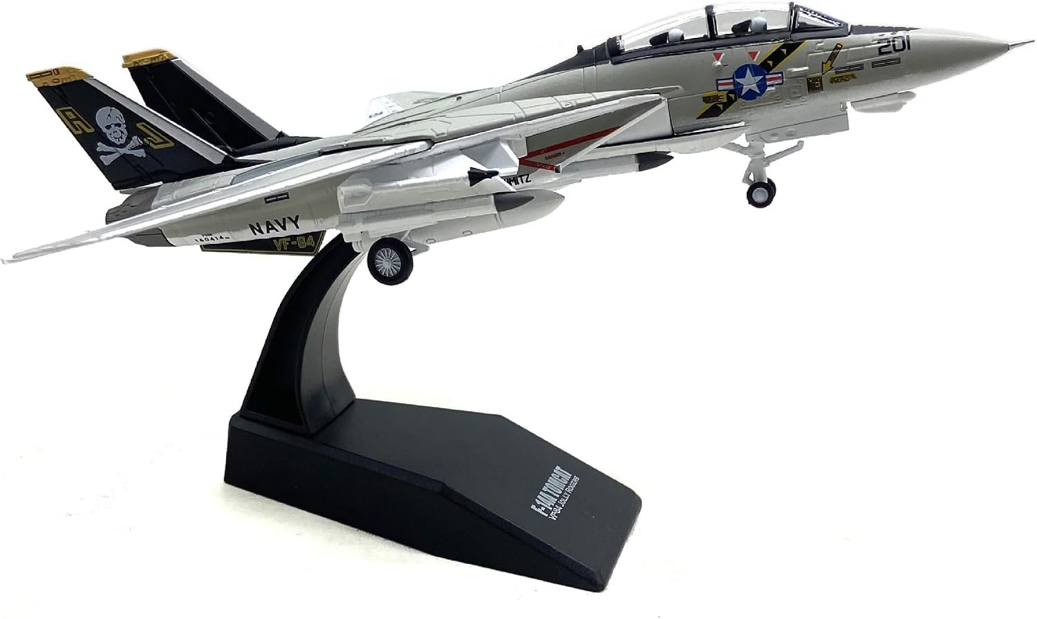 1/100 US F14A Tomcat Model Fighter Jet Diecast Military Model Airplane Model Plane (Foldable Wings)