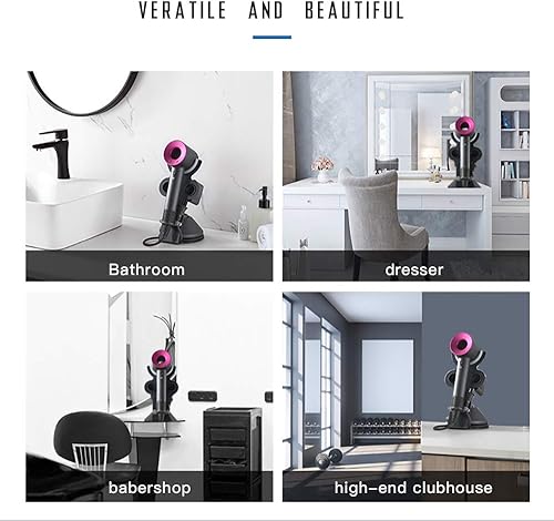 Miniatura 10 de I'SMARTMOON Soporte para secador de pelo Dyson Supersonic, soporte de aleación de aluminio, soporte de enchufe de alimentación, organizador de baño