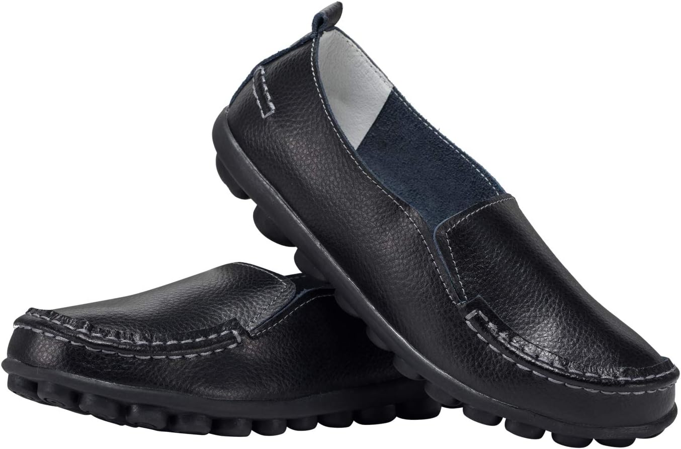 Women's Leather Loafers Comfortable Flat Shoes - Image 2